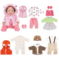 Vêtements de poupée pour bébé de 43cm, veste en cuir, pantalon, pulls, barboteuse, ensemble pour poupée américaine de 18 pouces, manteau, vêtements d'hiver 6