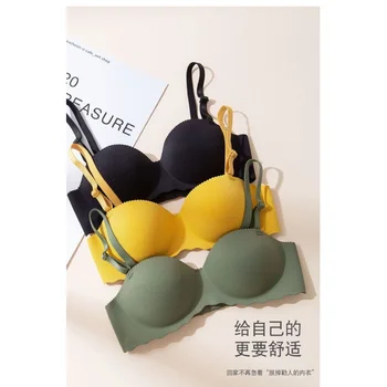 Small Breast Push up Underwear Girls' Korean-Style Summer Bra Wireless Thin Sexy Girl Bra Anti-Sagging Seamless