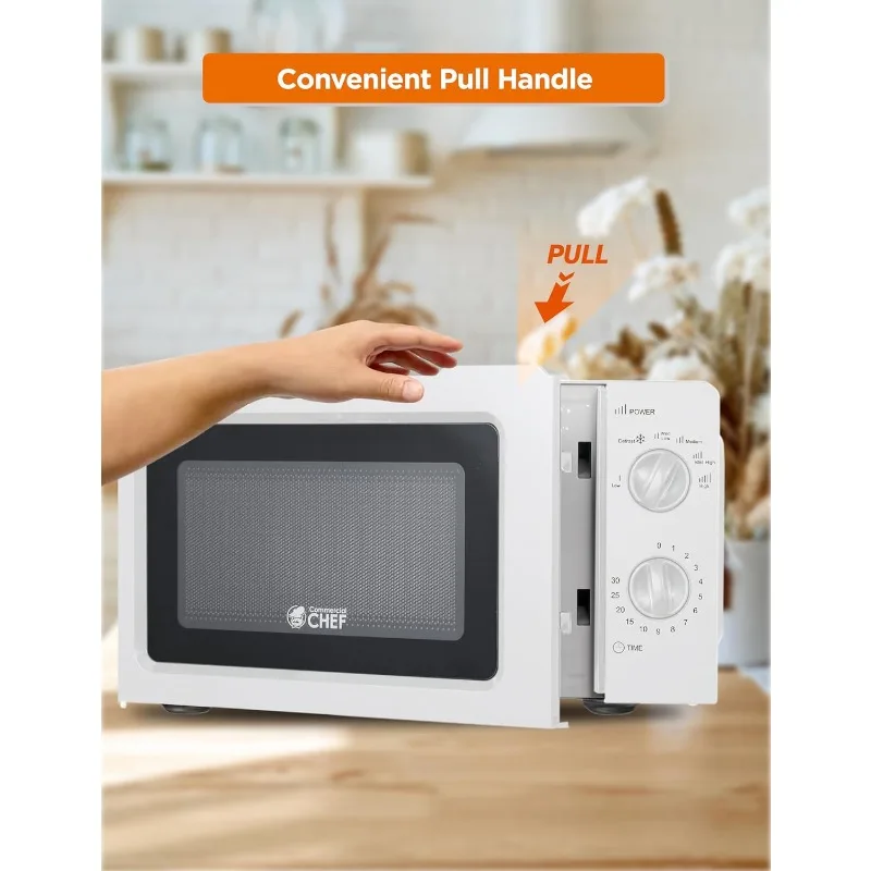0.6 cubic foot microwave oven, 6 power settings, small microwave oven with handle, 700W countertop microwave oven 5