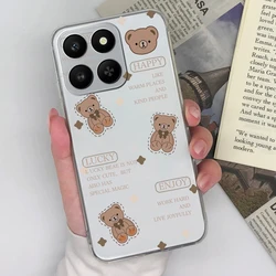 Lovely Design Patterns Transparent Soft TPU Silicone Protective Phone Case for Honor X7d 4G (U175)