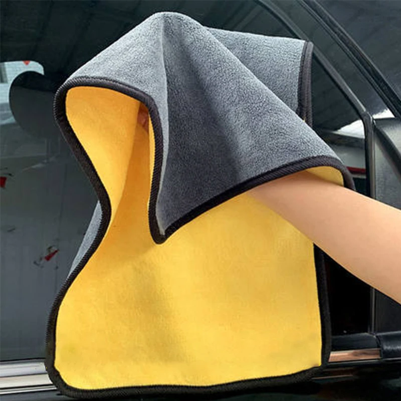 

30*30cm/30*40cm/30*60cm Microfiber Fleece Towel Thickened Car Wash Cloth Drying Cloth Car Beauty Cleaning Tool