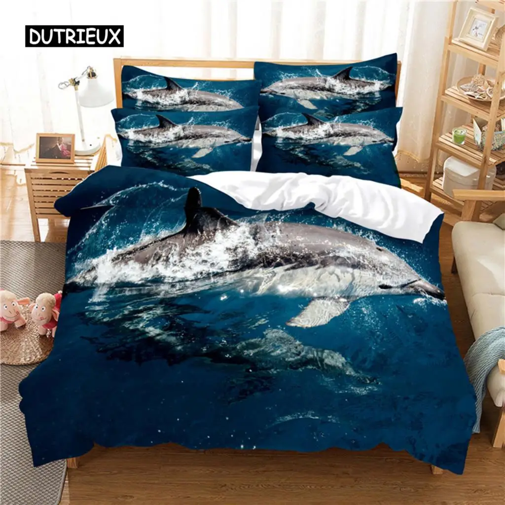 

Dolphins Bedding Set Duvet Cover Set 3d Bedding Digital Printing Bed Linen Queen Size Bedding Set Fashion Design