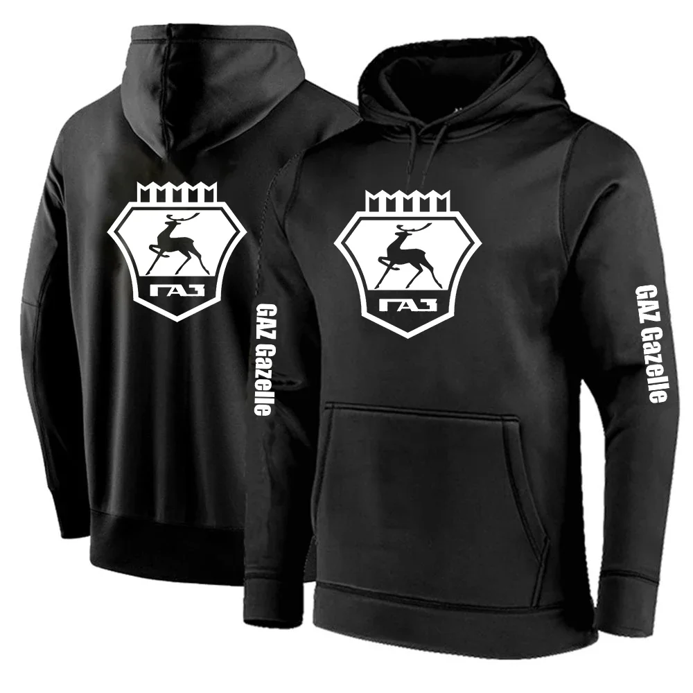 

GAZ Gazelle Men Spring Autumn Hight Quality Casual Classic Sweatshirt Print Solid Color Pullover Hoodie Loose Warm Sportwear
