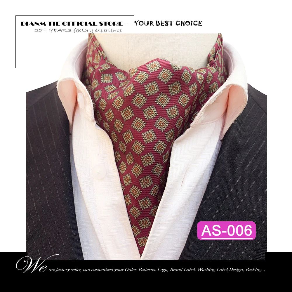 2023 Elegante Herren Ascot Krawatte Plaid Floral Krawatten Für Mann Polyester Jacquard Gewebte Krawatte Für Hochzeit Business Party Zubehör – Detail 11