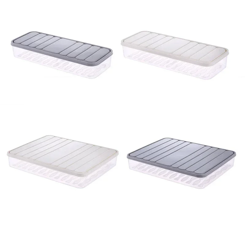 Freezer Dumpling Box Food Storage Container Stackable Food Saver Box with Lid Square Plastic Single-layer Sealed Transparent Box 4