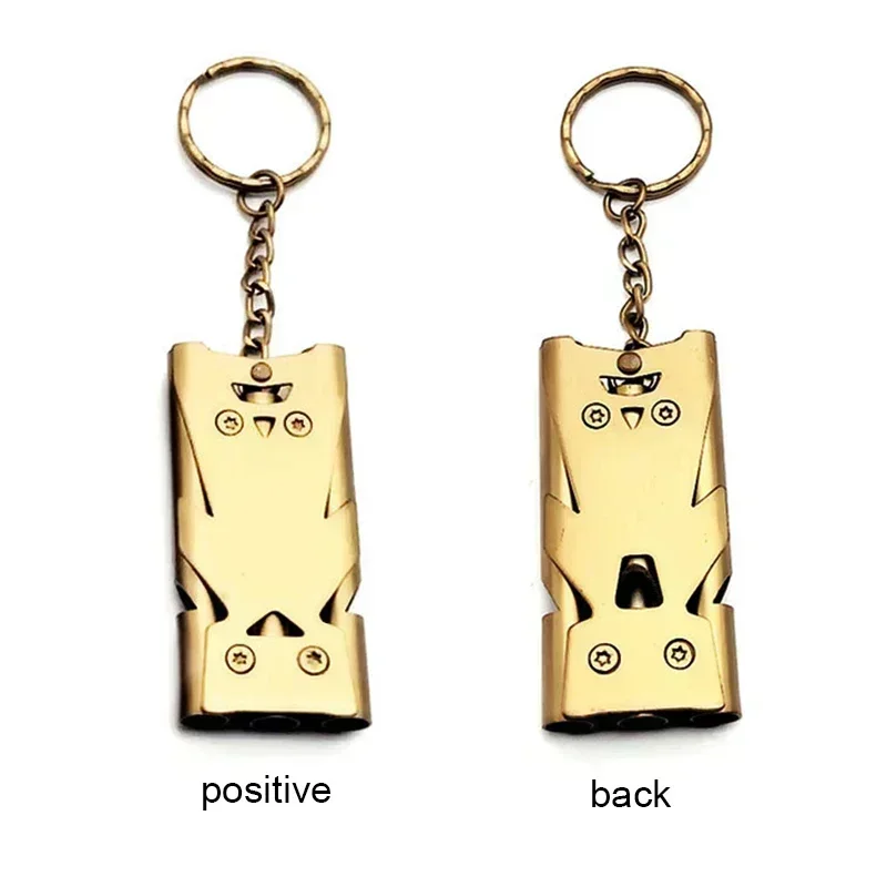 1PC Outdoor Survival Double Pipe Whistle Pendant Keychain High Decibel Emergency Whistle Camping Tool Multifunction whistle keychain survival whistle