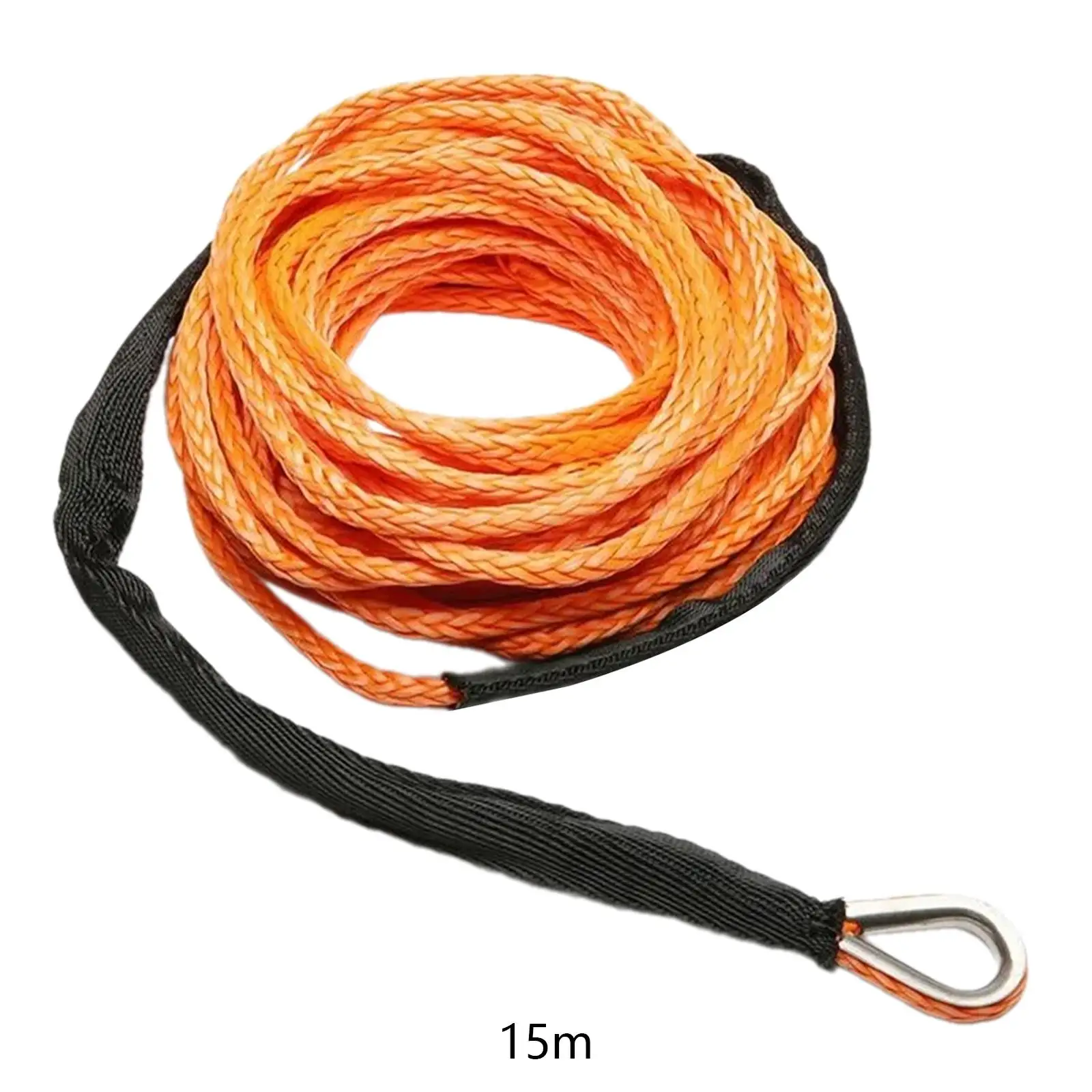 Car Tow Strap 1/4 inch x 49 Feet with Sheath Tow Strap 7700lbs Winch Rope Towing Rope for Car Truck SUV Vehicle Accessories