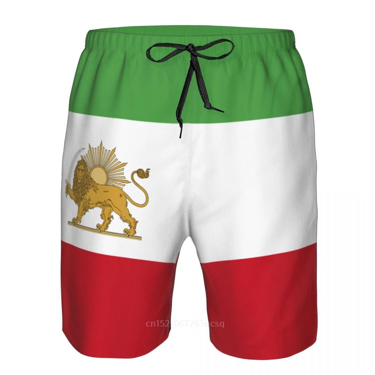 2023 Summer Polyester IRAN Lion With Sun Country Flag 3D Printed Men's Board Shorts Beach Pocket Running Summer Pants 5