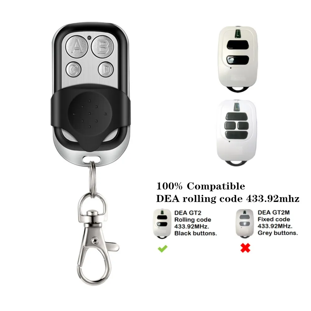 

DEA GT2 GT4 DEA MIO TR2 TR4 433mhz Remote Control DEA Gate Garage Door Openner Garage Command Rolling Code 433.92MHz
