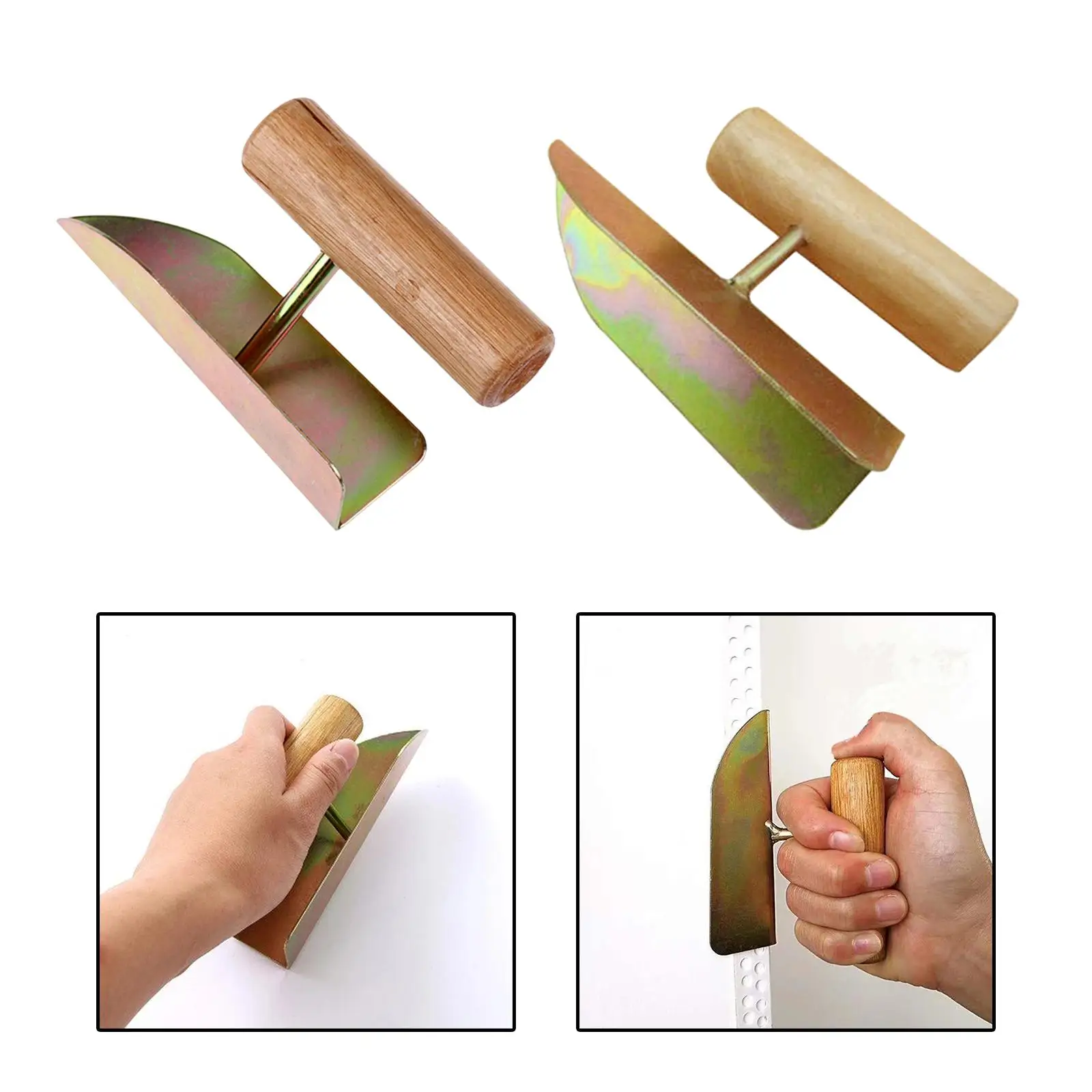 Corner Trowel Masonry Hand Trowel Drywall Finishing Construction Tool Wooden Handle Putty Small Drywall Corner Tool