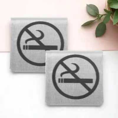 2Pcs 스테인레스 스틸 금연 테이블 보드 레스토랑 호텔 웨딩 파티 실내용 양면 견고한 금연 표시판