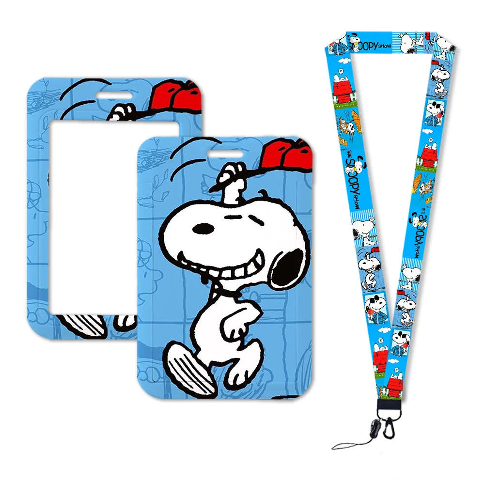 Cartoon Snoppy Lanyards Keychain Cute Badge Holder ID Credit Card Pass Hang Rope Bank Credit Card Holder Key Holder Keys Accessories Gifts