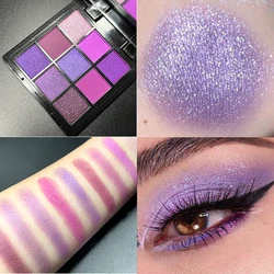 Vibrant 9 - Color Purple Eyeshadow Palette with Matte and Shimmer Finishes (Eyeshadow - Purple - HM)