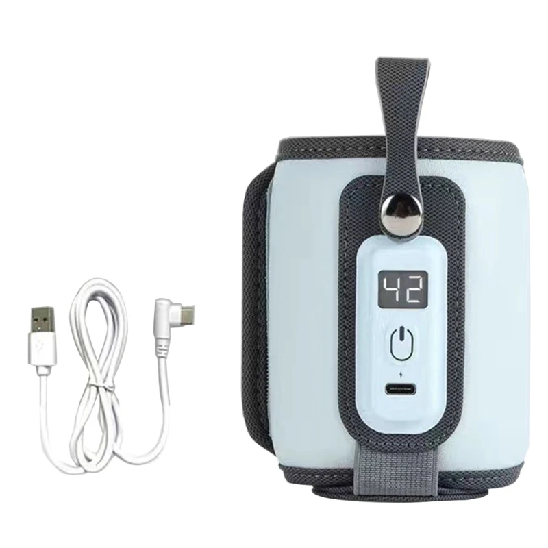 Chauffe-biSantos USB portable avec écran LCD, température réglable, chauffe-lait de voyage, 5 vitesses, 38 °C-52 °C, bébés