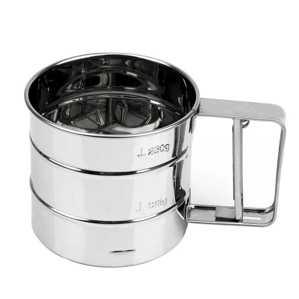 Bakeware Baking Icing Sugar Shaker Powder Flour Mesh Sifter Cup For Cakes Decorating Stainless Steel Sieve Cup