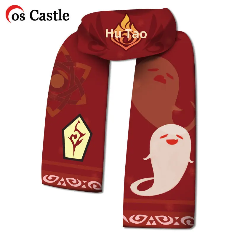 Genshin Impact Hutao Raiden Shogun Paimon Klee Xiao Keqing Venti Zhongli Cosplay Scarf Winter Warm Daily Wear Scarf Unisex