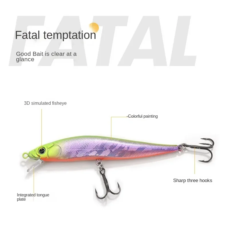 Minnow Lures 110mm/14g Hard Bait Throw A Long Float Suspending Sinking Artificial Hard Wobblers for Trolling Bass Trout Tackle 6