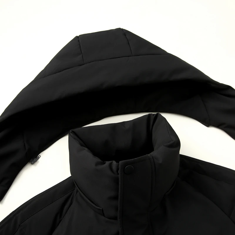 New 2023 Winter Hooded White Duck Down Jacket Men's Solid Casual Loose Warm Puffer Coat Outwear Hat Detachable Thick Down Parkas