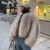 Iconic Street Fashion Week Luxury Brand Gardient Cropped Faux Fur Coat Women Winter  Hot Cool Girls Fluffy Short Fur Jacket