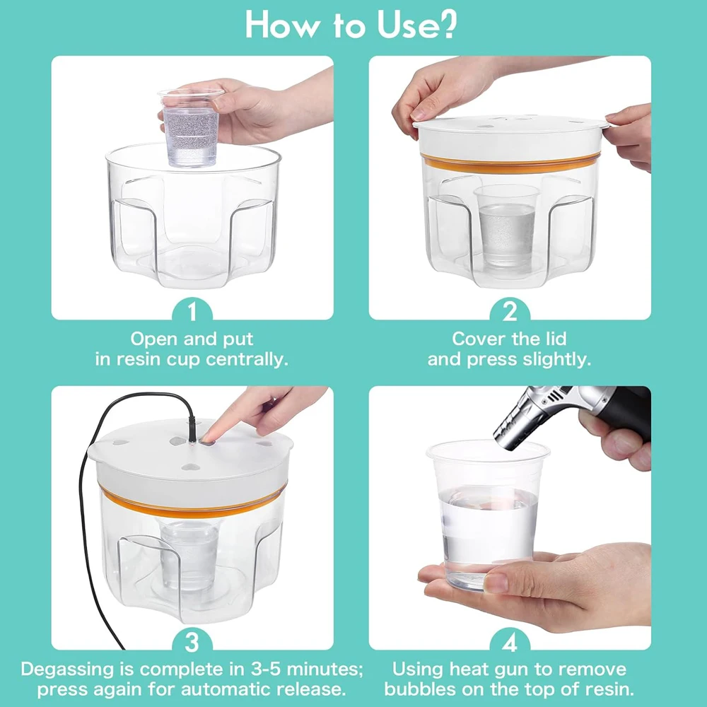 Pressure Pot Resin Resin Degasser 2025 Upgraded Resin Bubble Remover - 2L Vacuum Chamber With Timer For Epoxy Crafts & Jewelry Making Resin Bubble Remover Machine Resin Spray-1002188