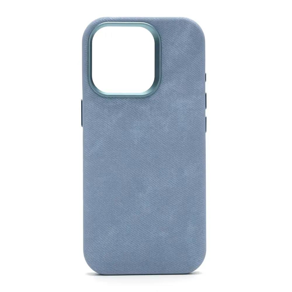 Premium MagSafe Fiber Leather Case with Magnetic Wireless Charging and Shockproof Alloy Lens Cover