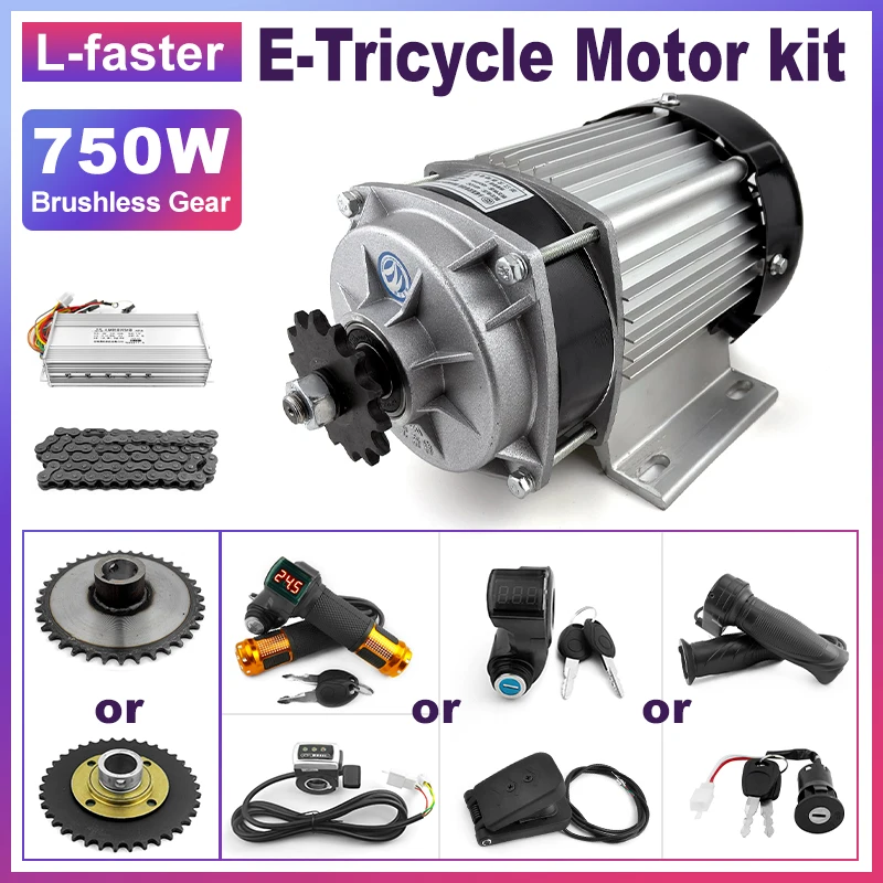 DIY High Torque 48V 750W Electric Three Wheel Motorcycle Pedicab