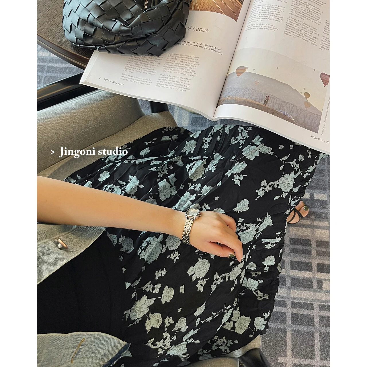 Chiffon Skirt 2023 Woman Clothing Fashion Beach Summer Vintage Korean Stylish Boho Long Floral Cargo Pleated Tulle High Waist
