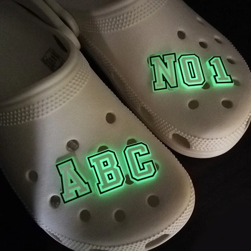 37pcs Glowing Letters Shoe Charms for Croc Shoe Luminous Numbers Shoe  Accessories Fluorescent Croc Decorations In The Dark - AliExpress