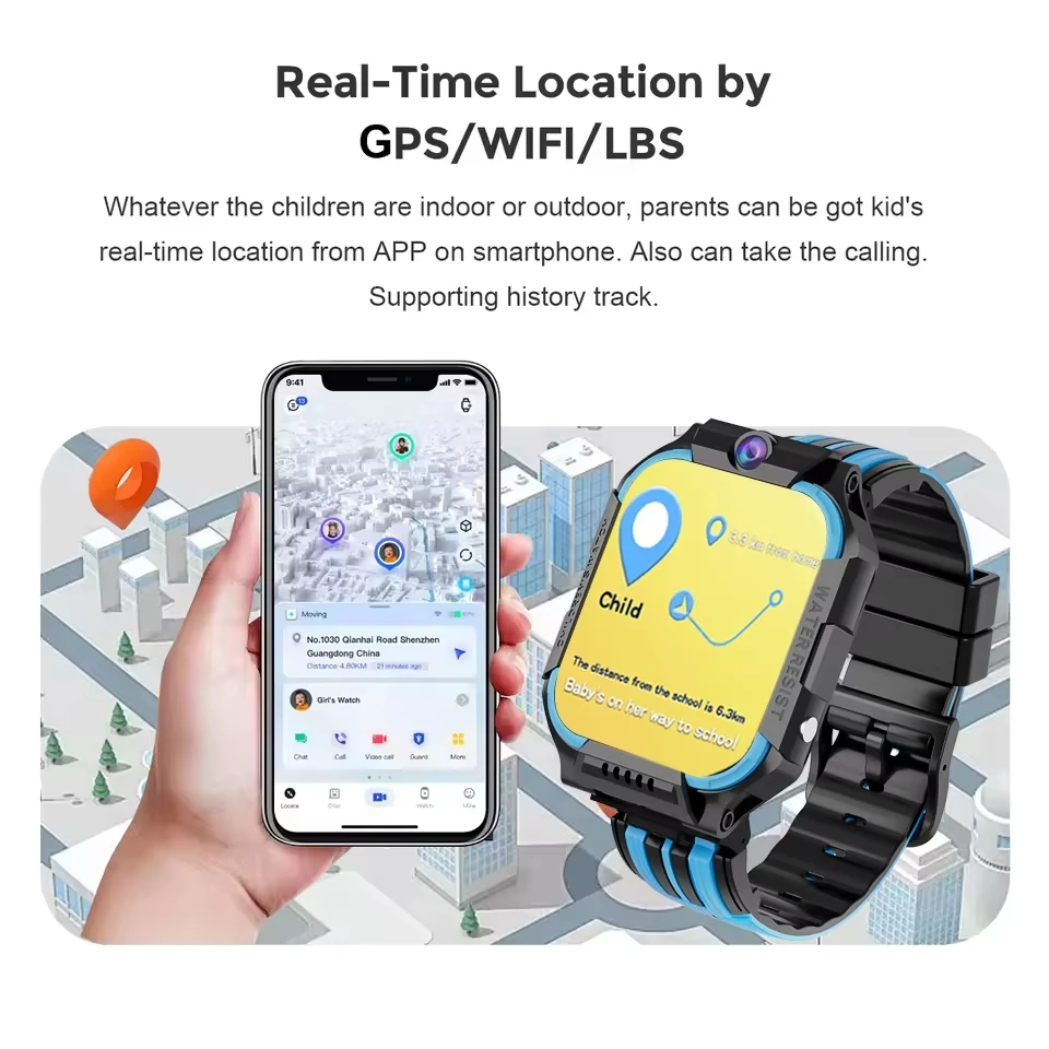 To Xiaomi Kids SmartWatch 4G/5G Sim Card Call Camera GPS Location SOS Antil-lost IP67Waterproof SmartWatch For ios Android Gift 5