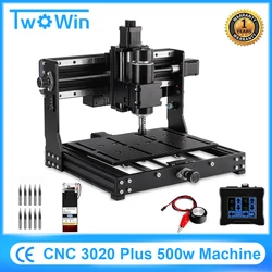 CNC 3 Axis Wood Router 3020 Plus With 500W Spindle, GRBL Control DIY Laser Engraving Machine, Pcb Milling Cutting Metal Engraver