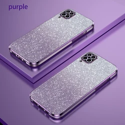 Luxury Gradient Glitter Plating Silicone Back Cover - Galaxy F42 5G (Sfdd purple)
