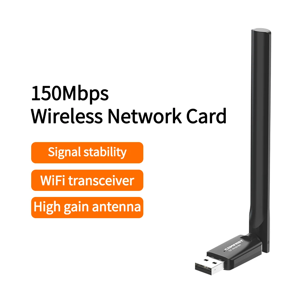 

Беспроводная сетевая карта, 150 Мбит/с, мини USB, Wi-Fi адаптер, LAN антенна, Wi-Fi приемник, донгл, антенна 802,11 b/g/n для ПК, Windows 7, 8, 10
