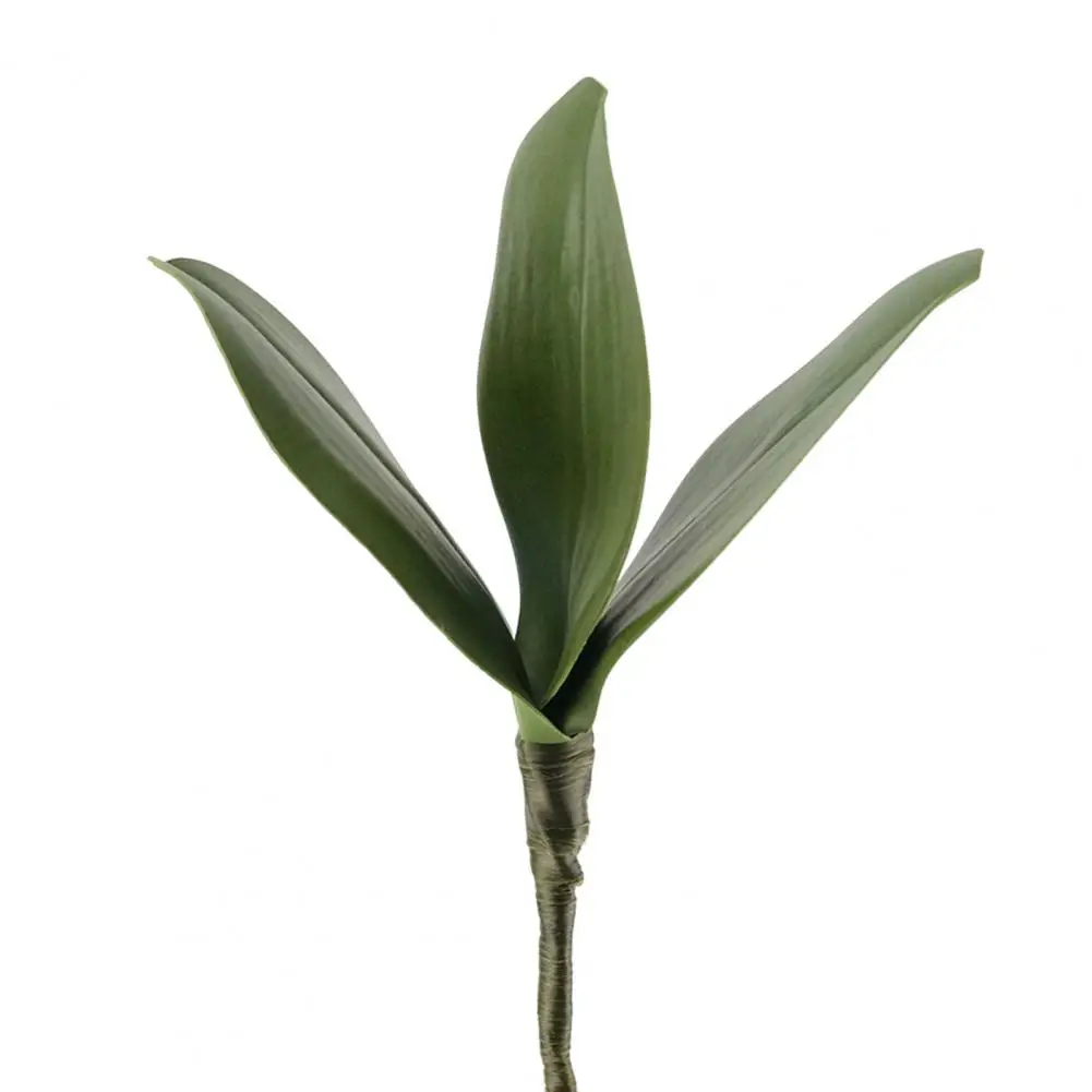 Ramo di phalaenopsis Artificiale MADOU con Foglie, Bianco-Rosa, 40cm - Orchidea Decorativa/Ramo Finto