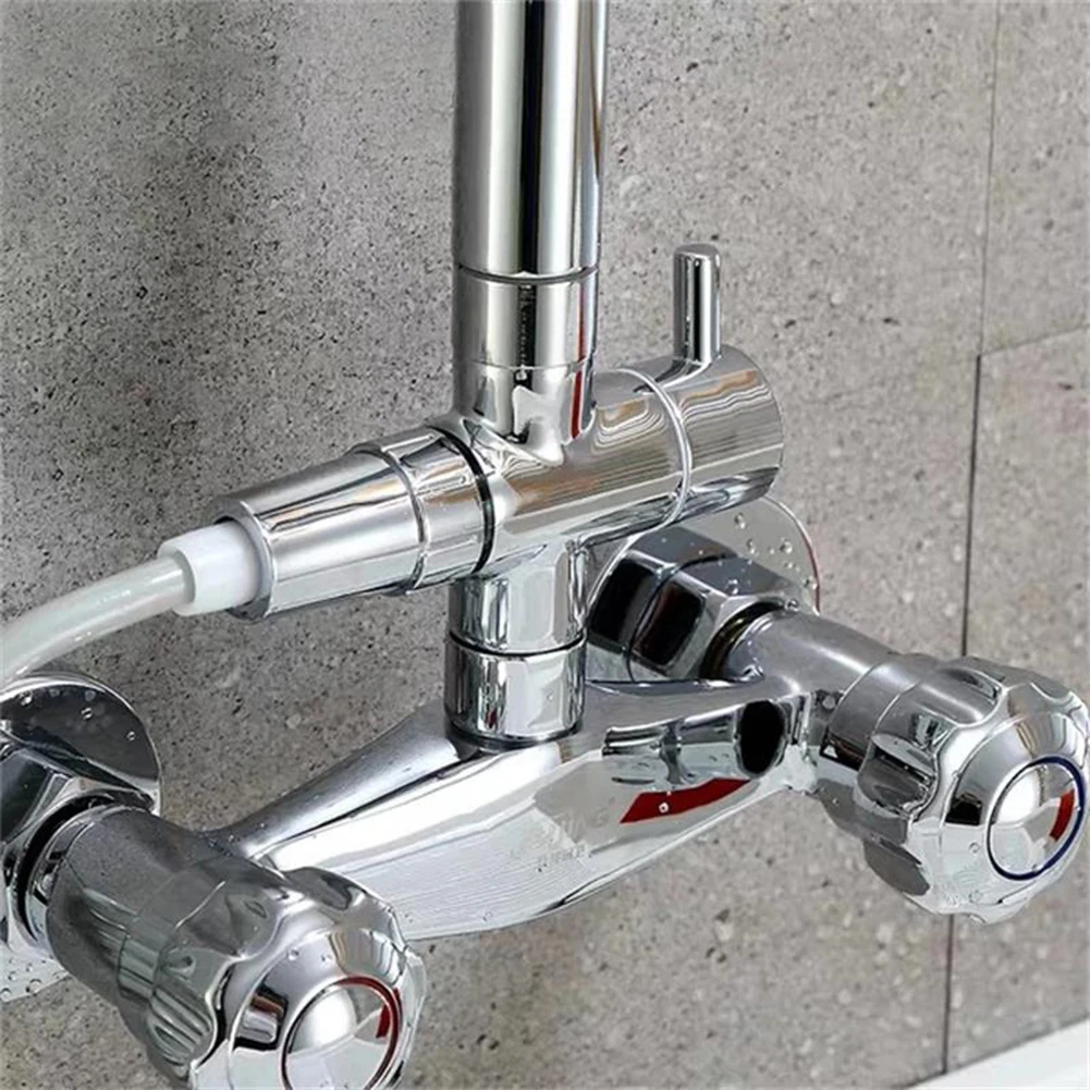 Diversion Valve Tap Anti-scratch Shower Head Diverter Valve Corrosion Resistant 3-Way Shower Arm Diverter for Fixed Spray Head 4