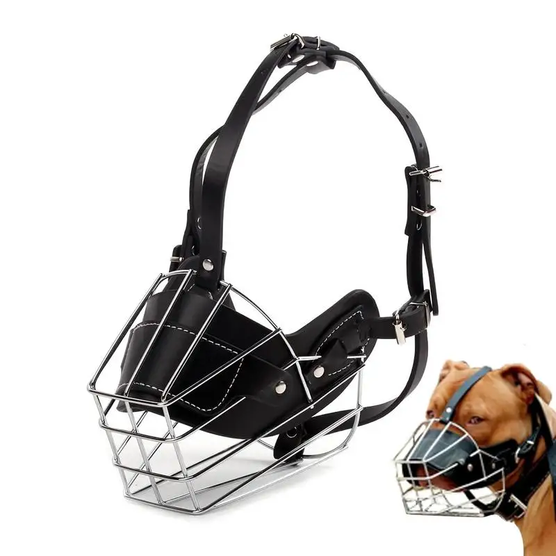 

Dog Muzzle Wire Basket Adjustable Breathable Metal Basket Dog Muzzle Dog Mouth Mesh Muzzles For Large Breed Dogs pet supplies