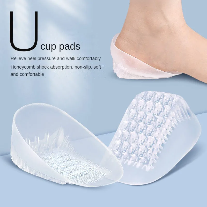 U-Shaped Cup Half Elevator Insoles Height Increase Heel Lift Insert Washable Reusable Heel Pads Cushion-shoe insoles,heel patch insole,heel insoles,heel cushion insole