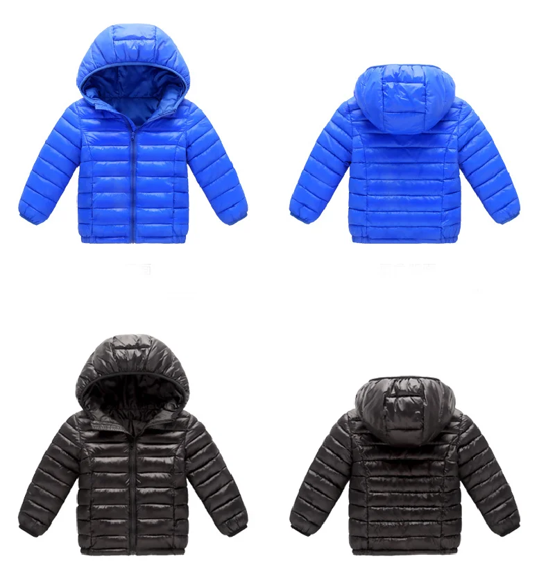 Autumn Down Jackets Girls Boys Fashion Warm Thin Coats Spring Children Clothes Big Kids Casual Hooded Zipper Outerwear 3-12 Year