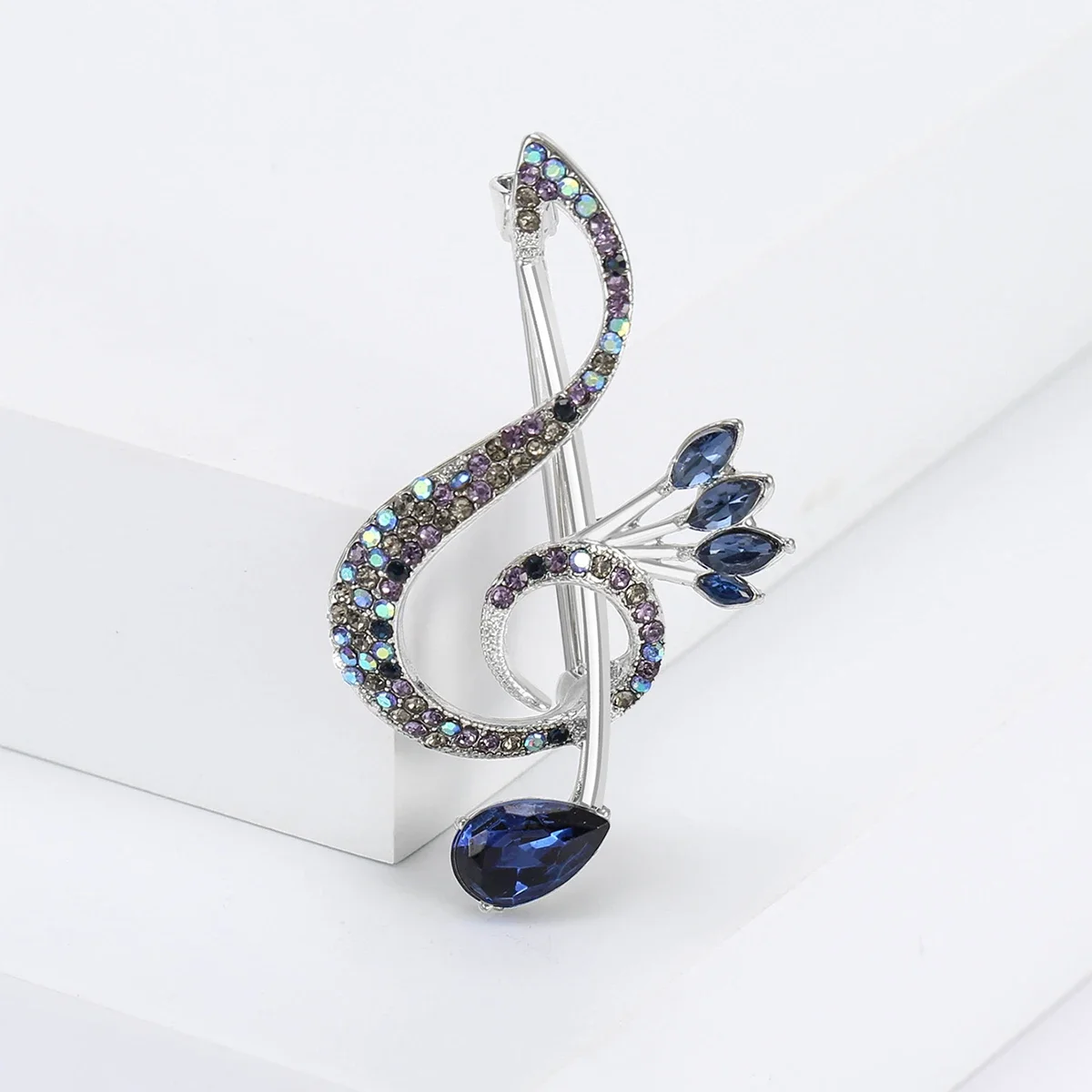 

Rhinestone Note Brooches for Women Unisex 3-color Notes Pins Music Party Banquet Friend Gift Accessories