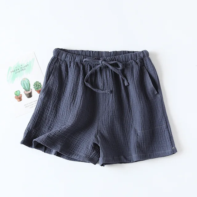 Women Summer Shorts Cotton Double-layer 