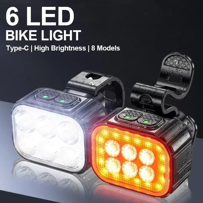 BUCKLOS Bike Light Set Front and Rear Lights Led Bicycle Lamp USB Rechargeable Cycling Flashlight for Road MTB Bicycle Lantern 5