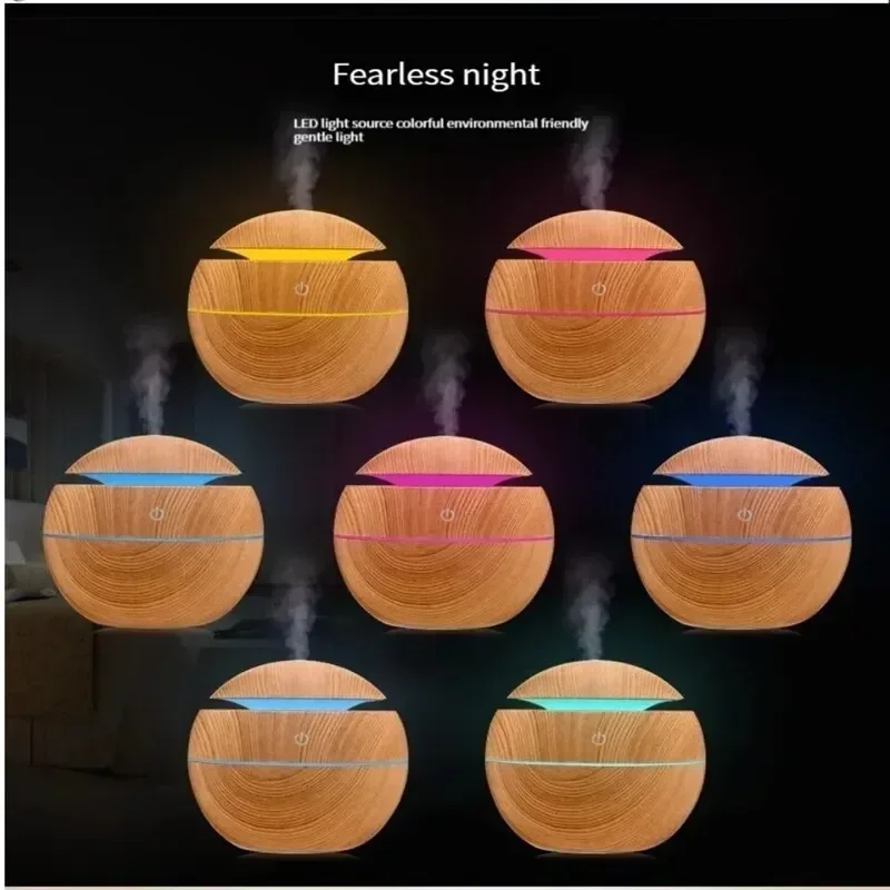 USB Ultrasonic Cool Mist Sprayer Essential Oil Fragrance Mini Home Wood Grain Air Humidifier Electric Air Aroma Diffuser