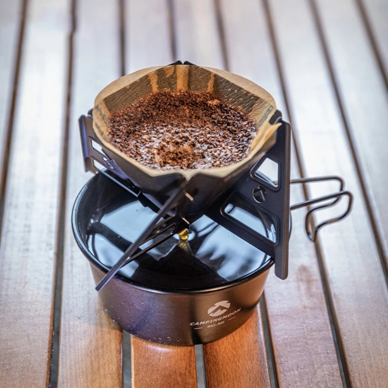 

Black Titanium Folding Coffee Filter Rack Coffee Dripper Bracket Coffee Filter Rack With Storage Bag Outdoor Tools