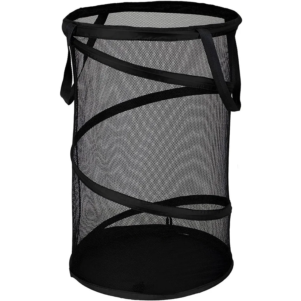 Collapsible Extra-Large Mesh Laundry Hamper with Handles