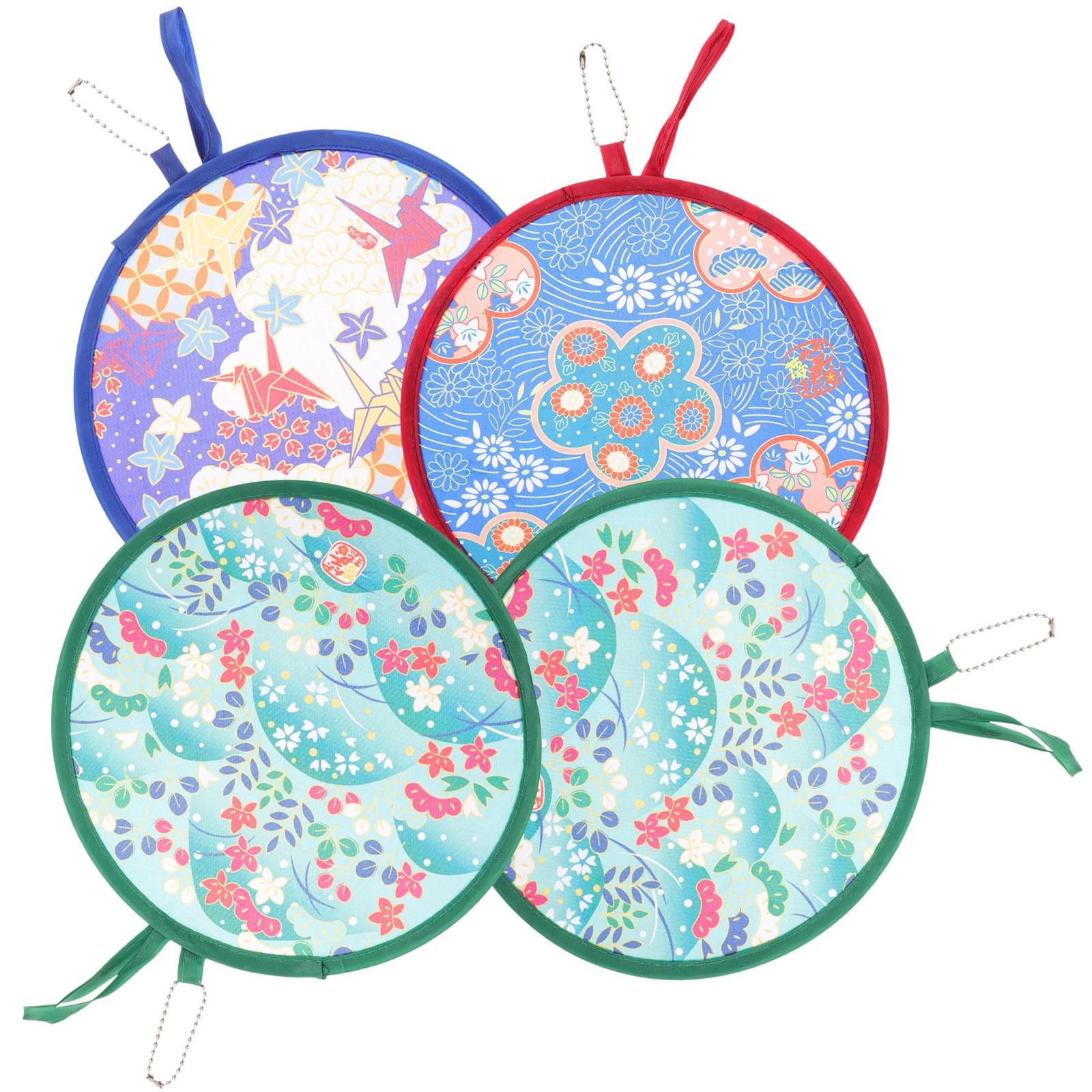 Folding Fan 4pcs Outdoor Playset Dance Paddle Handheld Circular Children Traditional Style Round For Woman