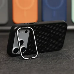 Honeycomb Mesh Cooling Case with Air Alloy Lens Bracket Cover - iPhone 15 Plus (Black ZJ)