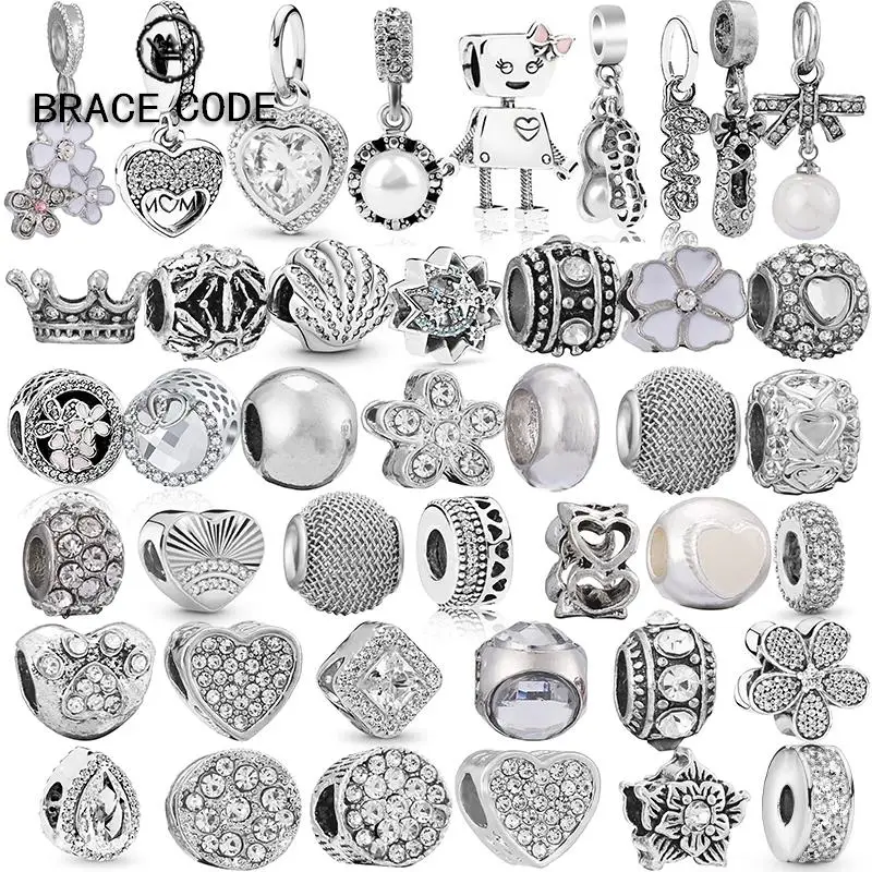 

45 Style sparkling Fine beaded handmade point rhinestone Peach Heart LOVE Pendants Fit Brand Charms Bracelets Man Women Jewelry