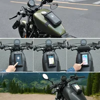 תיק מגנטי לאופנוע עמיד למים מעור עם מסך מגע לטלפונים בגודל 6.9 אינץ'