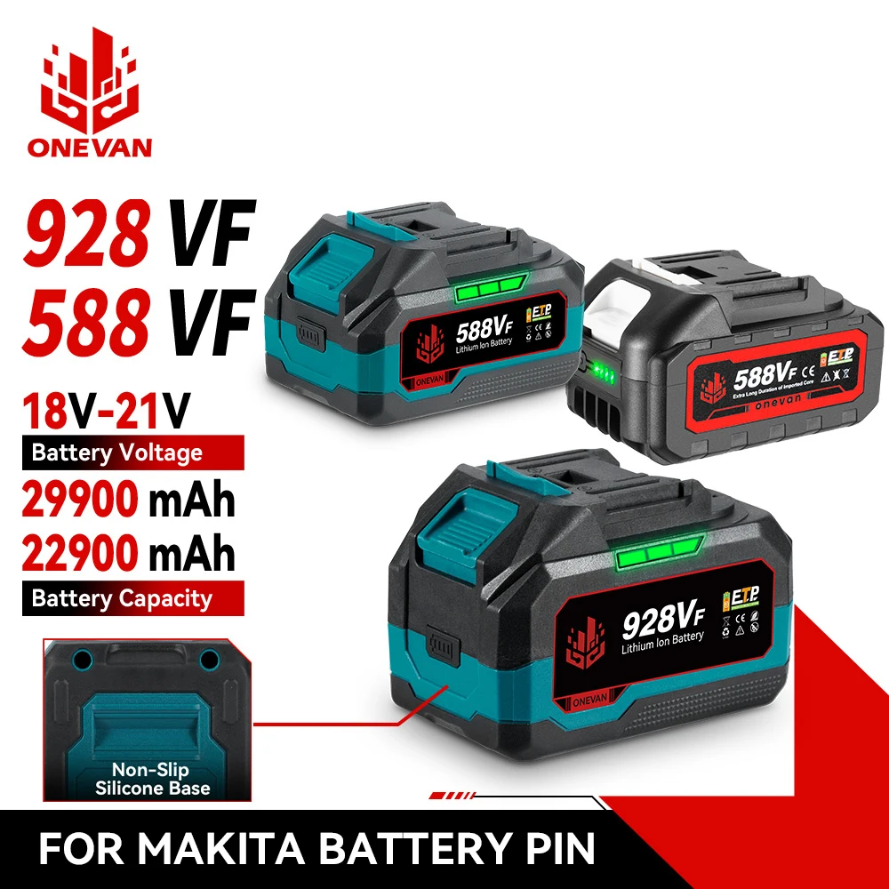 Lithium ion battery 22900mAh 29900mAh Rechargeable Lithium Ion Battery Battery indicator Wrench Power Tool Makita 18V Pin