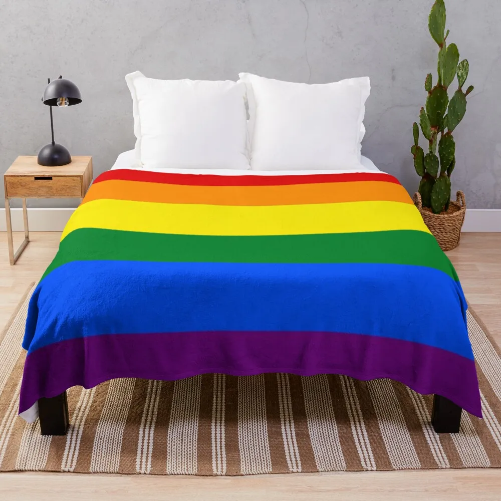 

Rainbow flag Throw Blanket retro blankets fluffy soft blankets