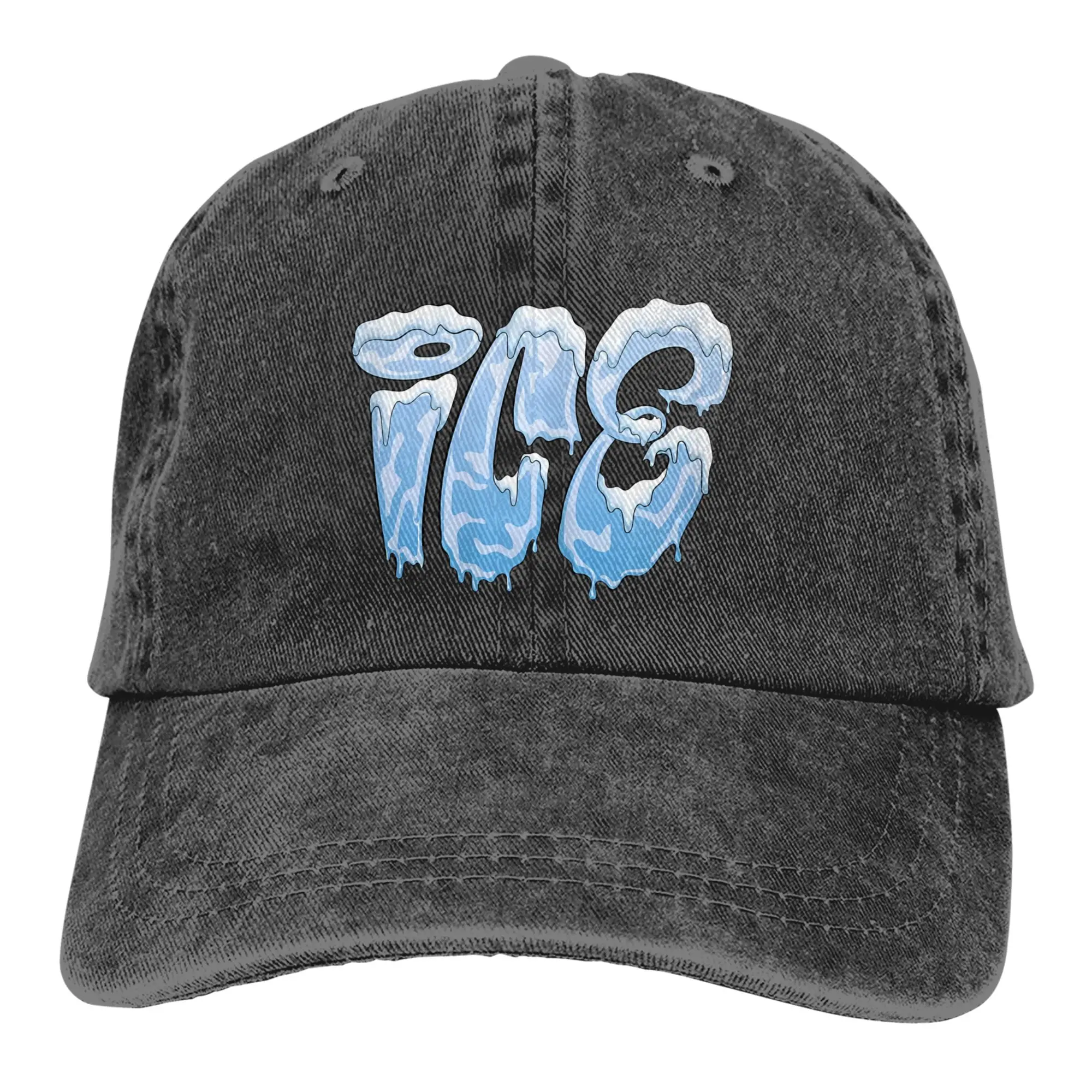 

Ice Funny Doodle Words Denim Cap Adult Adjustable Hats for Women Men All Seasons One Size Travel Hiking